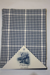 Auberge nordic blue gingham tablecloth